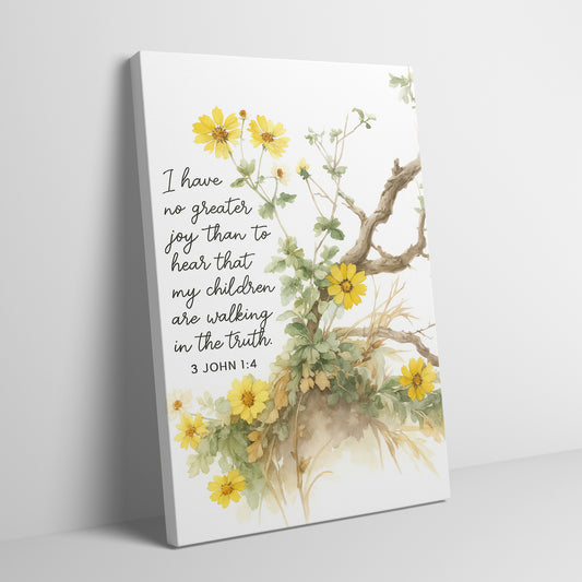 3 John 1:4 Botanical Style - Canvas