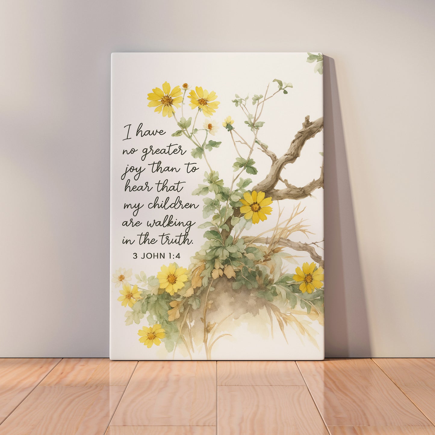 3 John 1:4 Botanical Style - Canvas