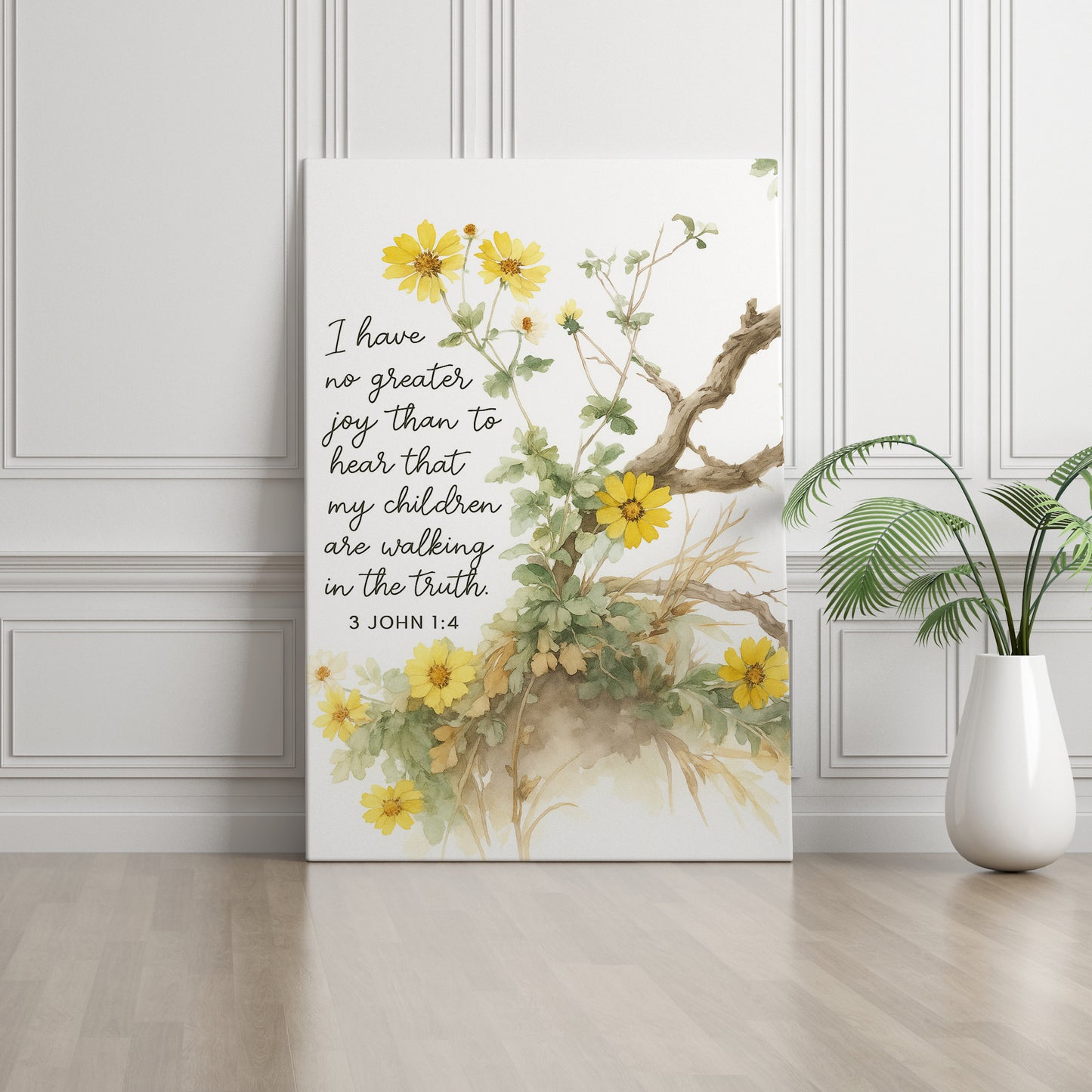 3 John 1:4 Botanical Style - Canvas