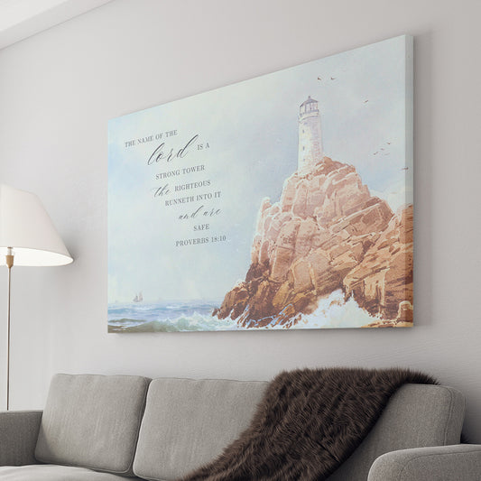 My Lighthouse - Proverbs 18:10 - Canvas