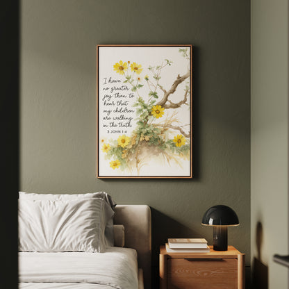 3 John 1:4 Botanical Style - Canvas