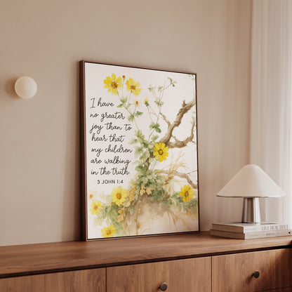3 John 1:4 Botanical Style - Canvas