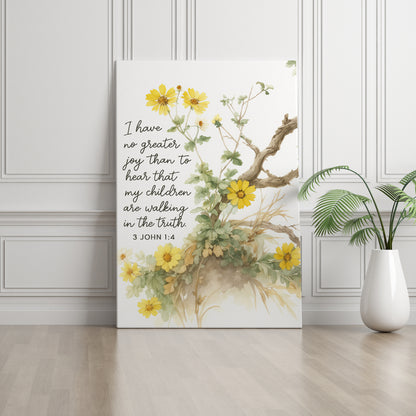 3 John 1:4 Botanical Style - Canvas